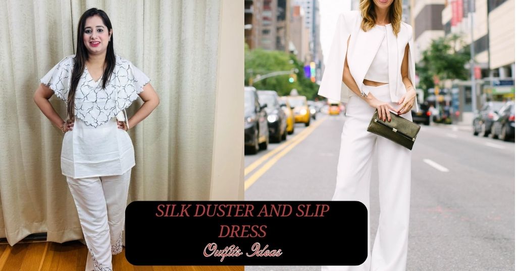 Cape-Style Top with White Trousers