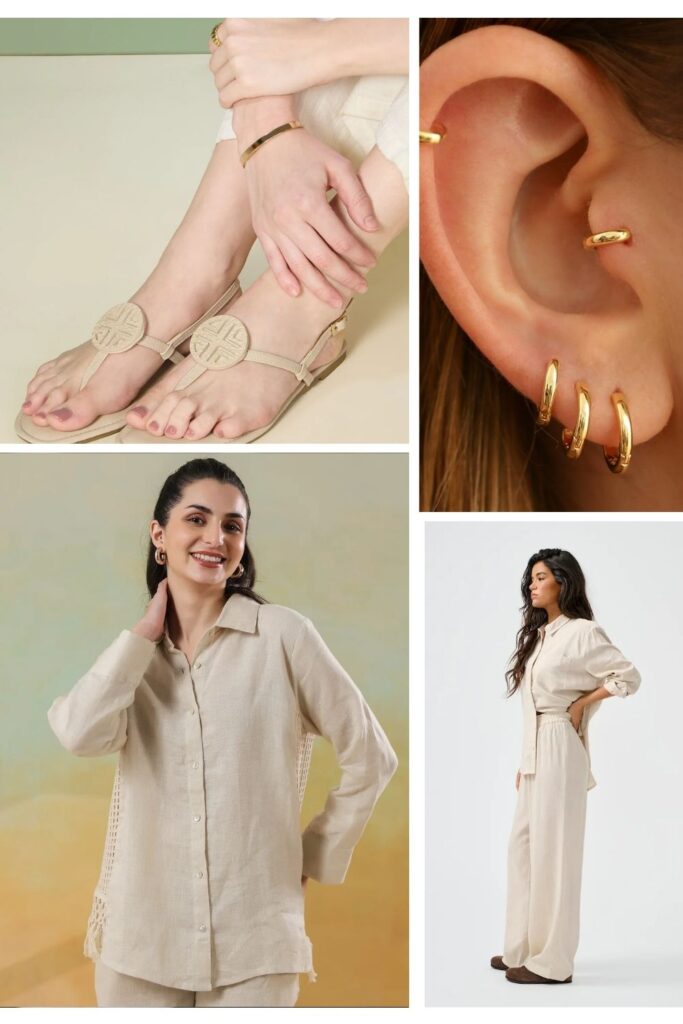 Cream Linen Matching Set for Brunch
