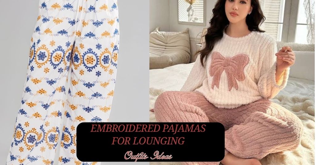 Embroidered Pajamas for Lounging