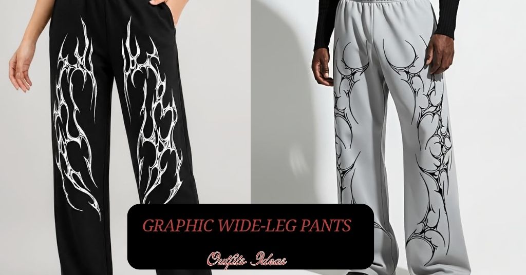 Graphic Wide-Leg Pants