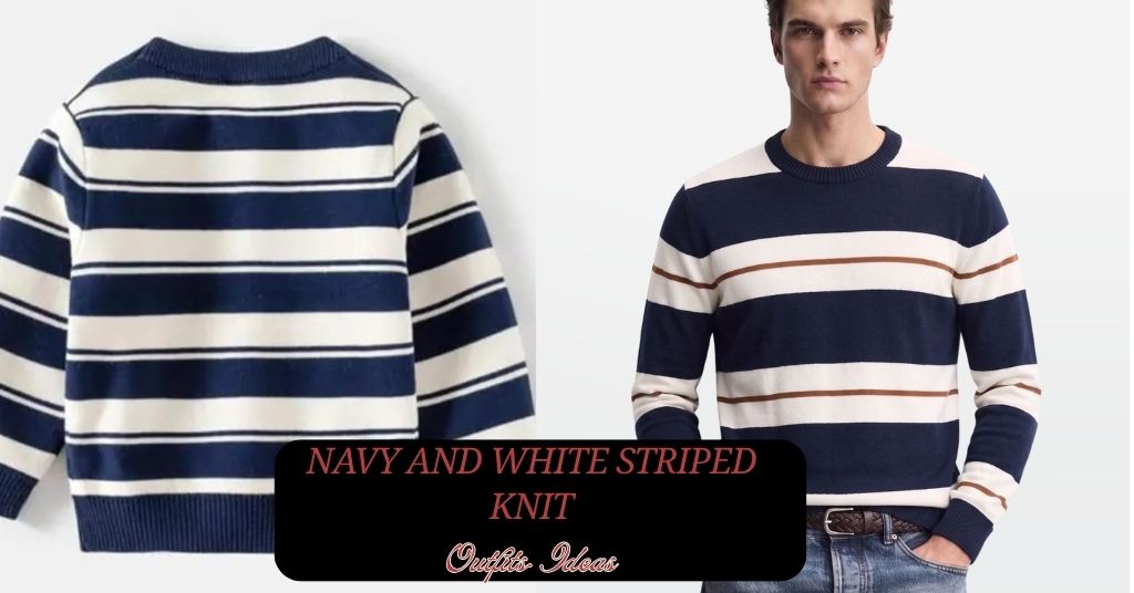Navy and White Striped Knit