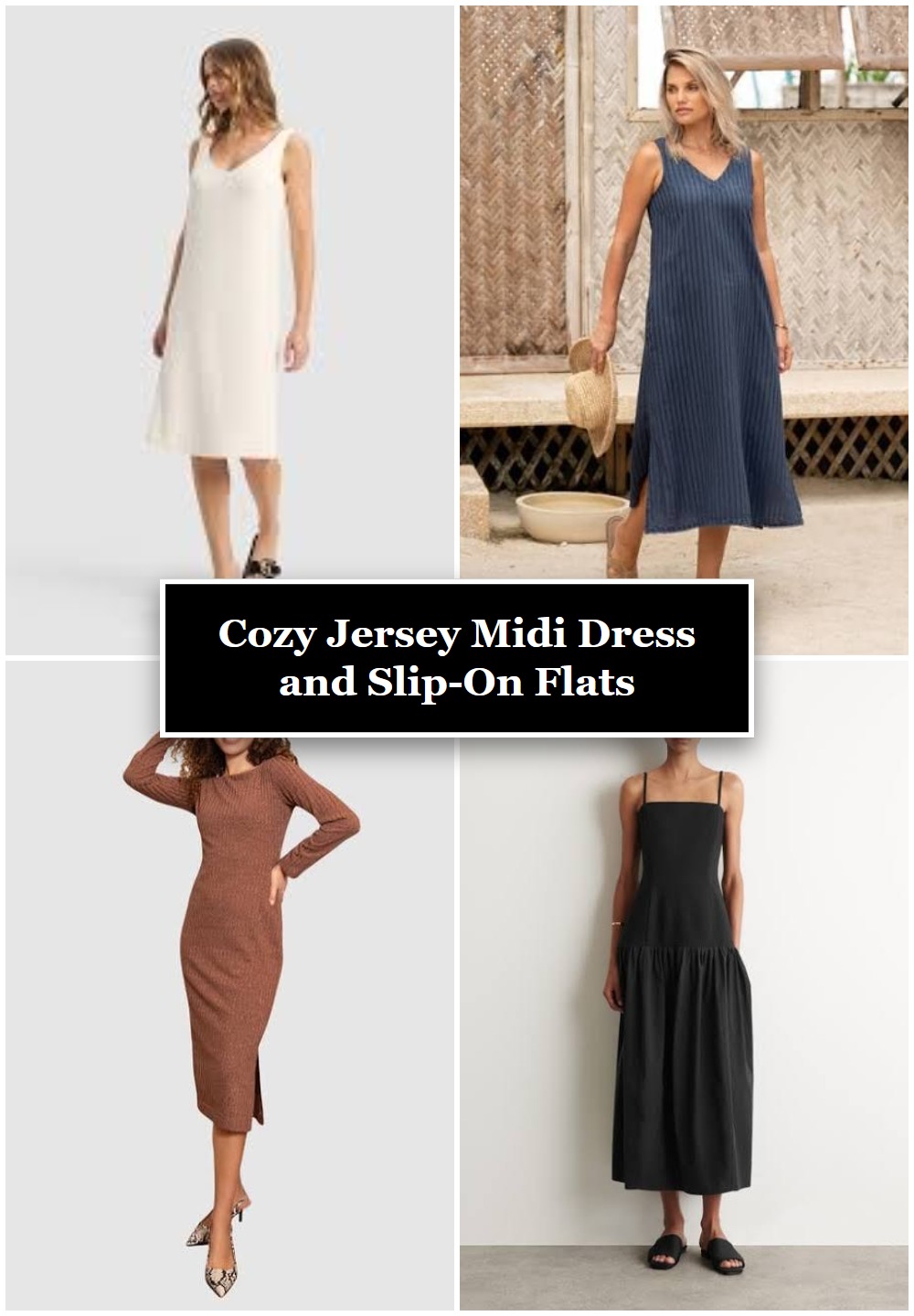 Cozy Jersey Midi Dress and Slip-On Flats