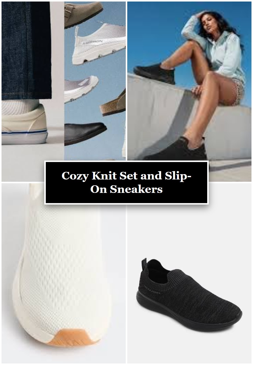 Cozy Knit Set and Slip-On Sneakers