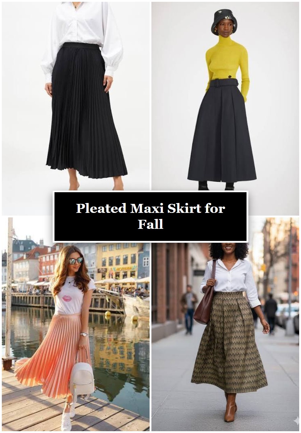 Pleated Maxi Skirt for Fall