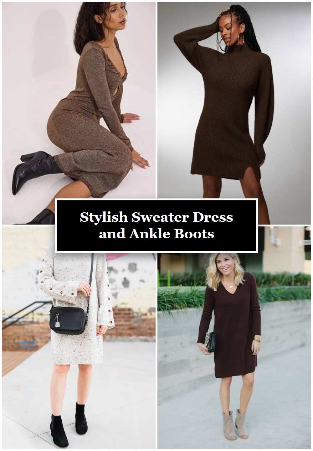 Stylish Sweater Dress and Ankle Boots