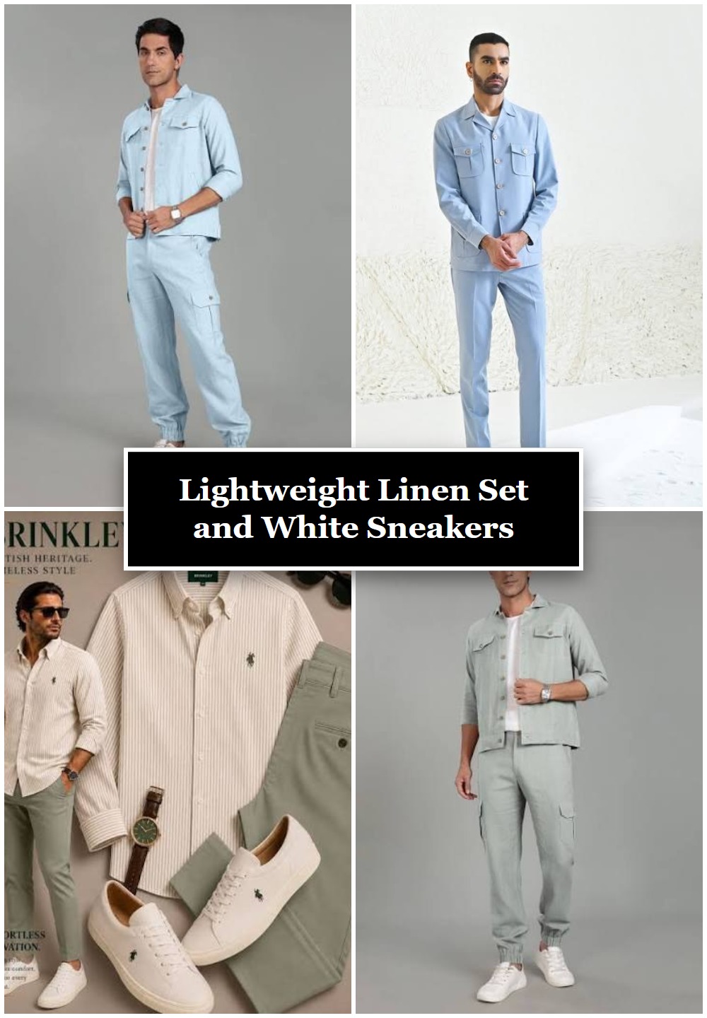 Lightweight Linen Set and White Sneakers