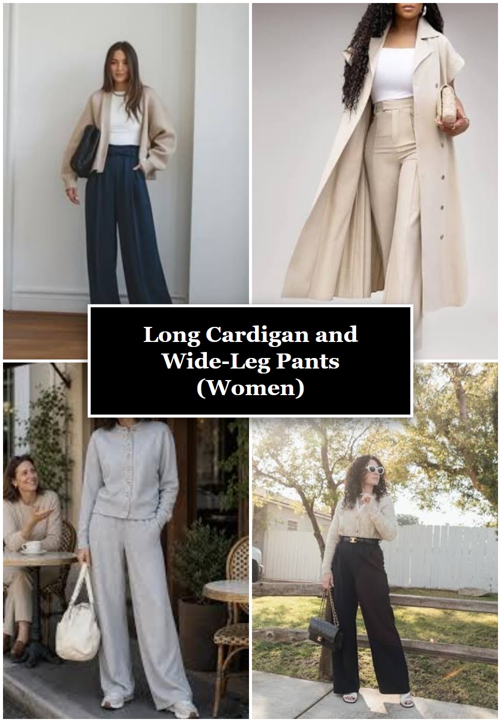 Long Cardigan and Wide-Leg Pants (Women)