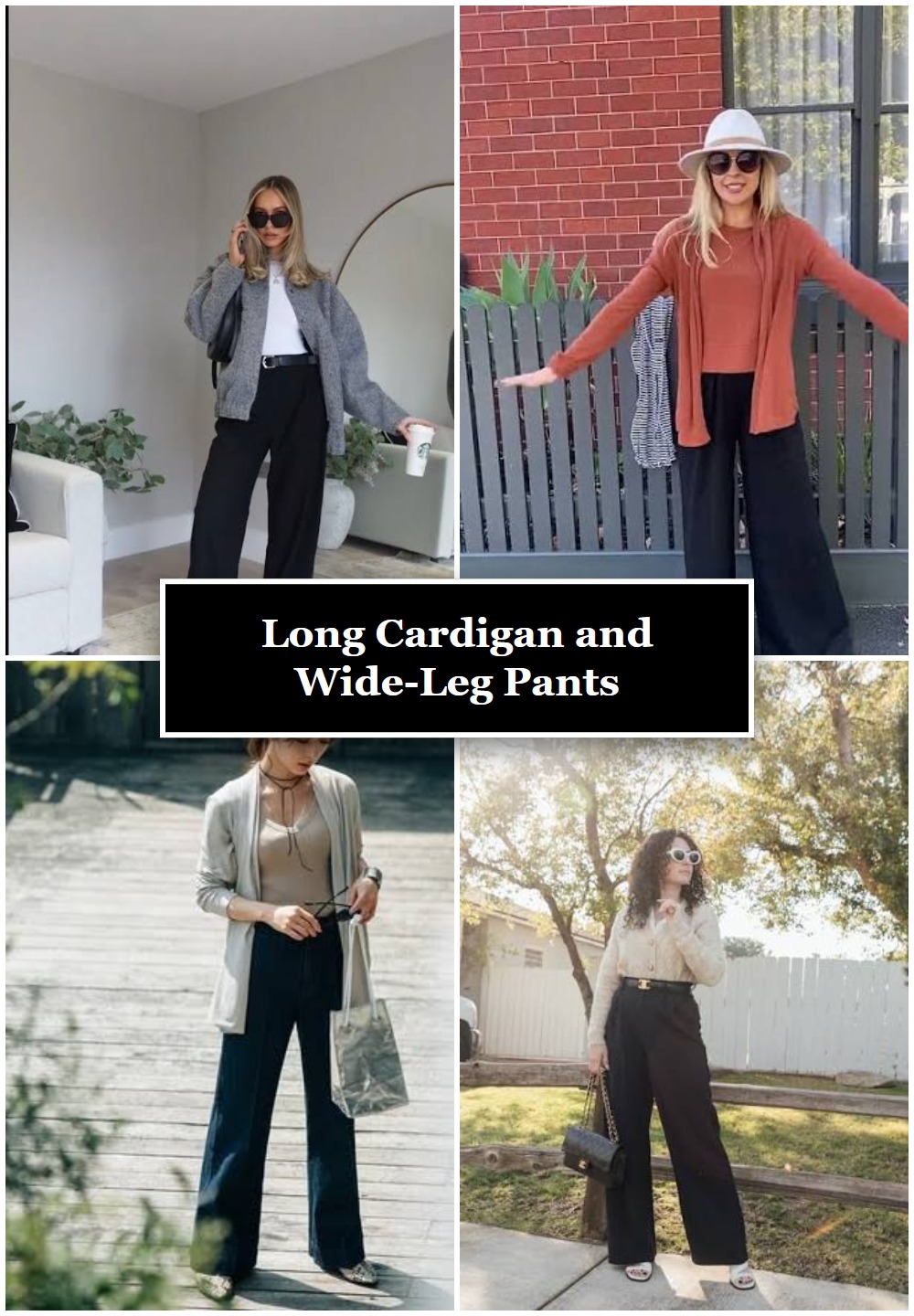 Long Cardigan and Wide-Leg Pants