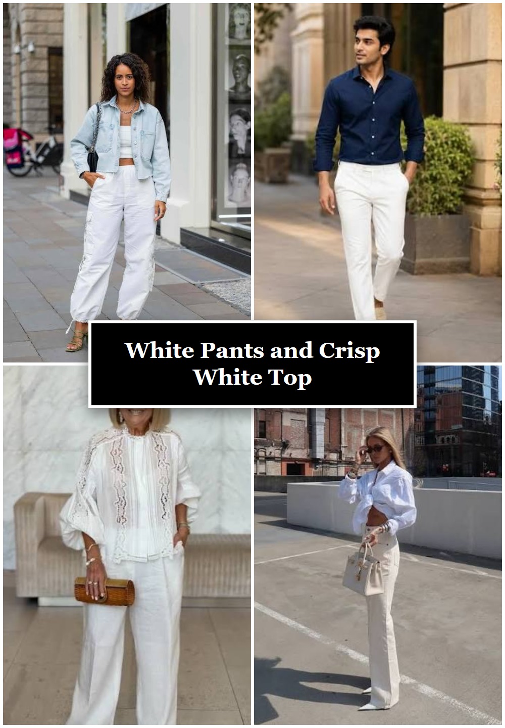 White Pants and Crisp White Top