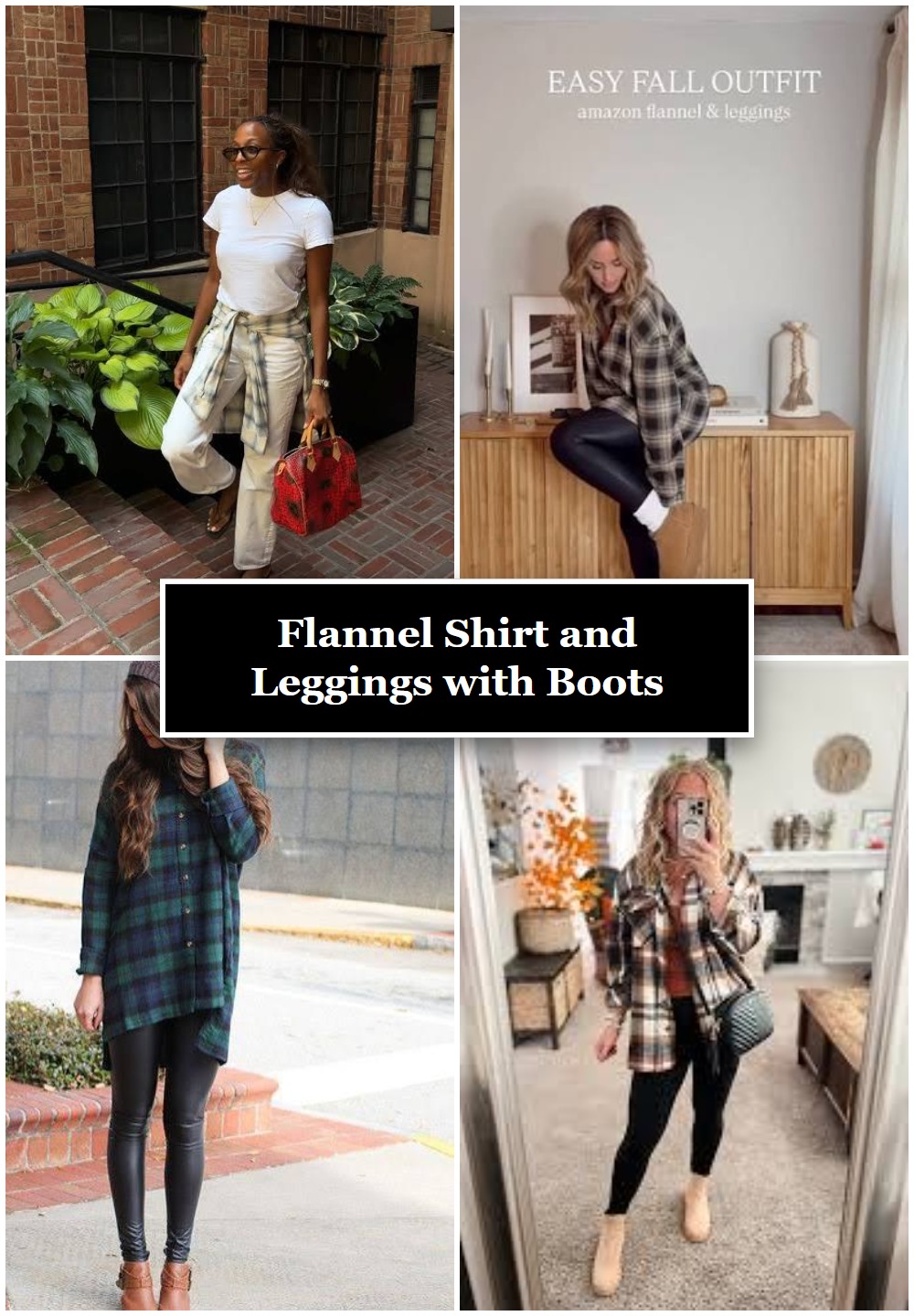 Flannel Shirt and Leggings with Boots