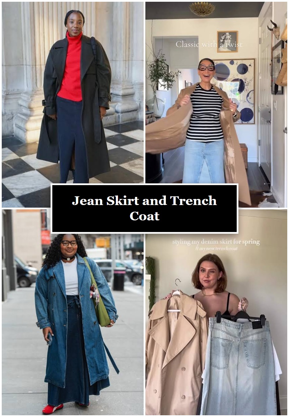 Jean Skirt and Trench Coat