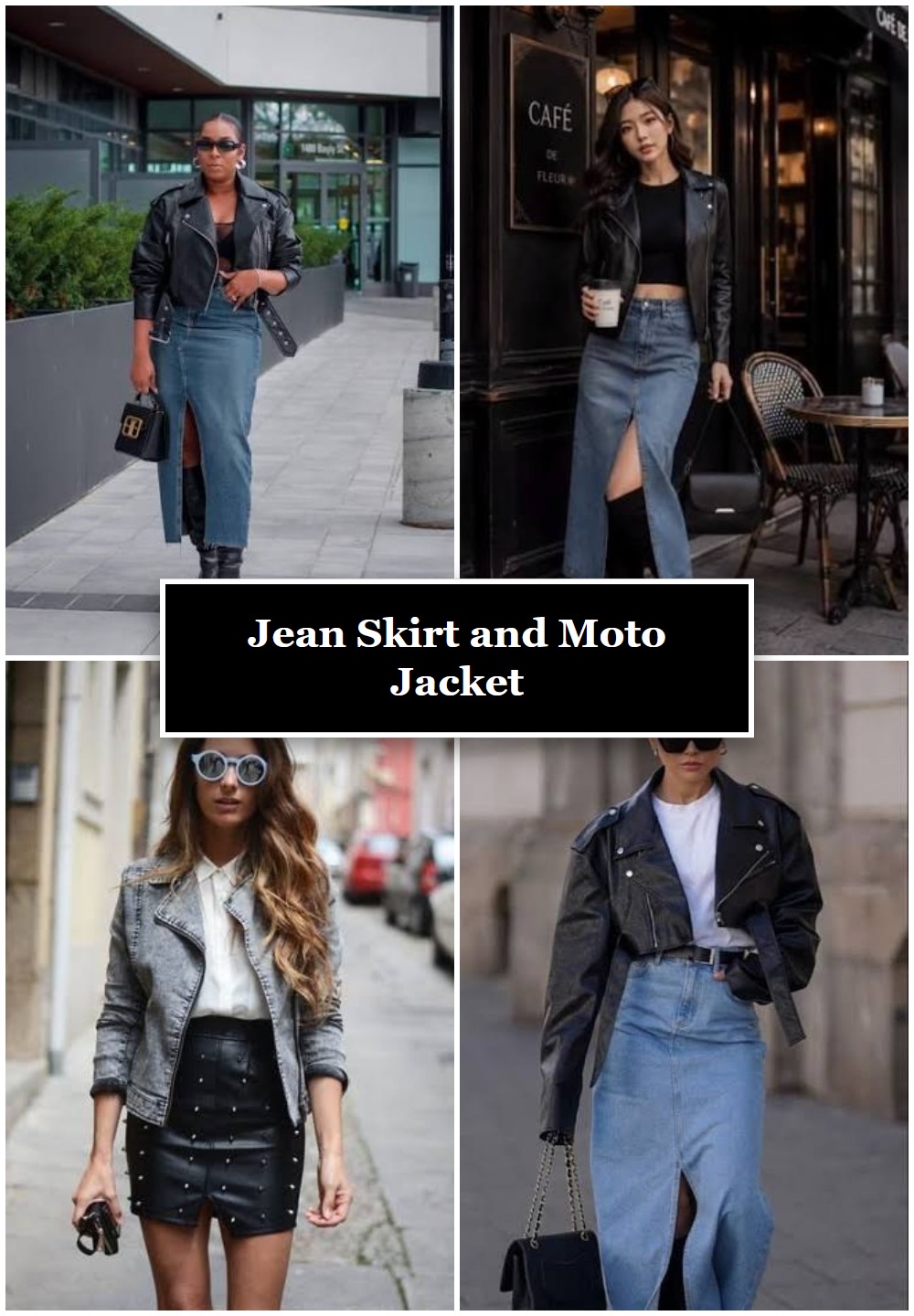 Jean Skirt and Moto Jacket