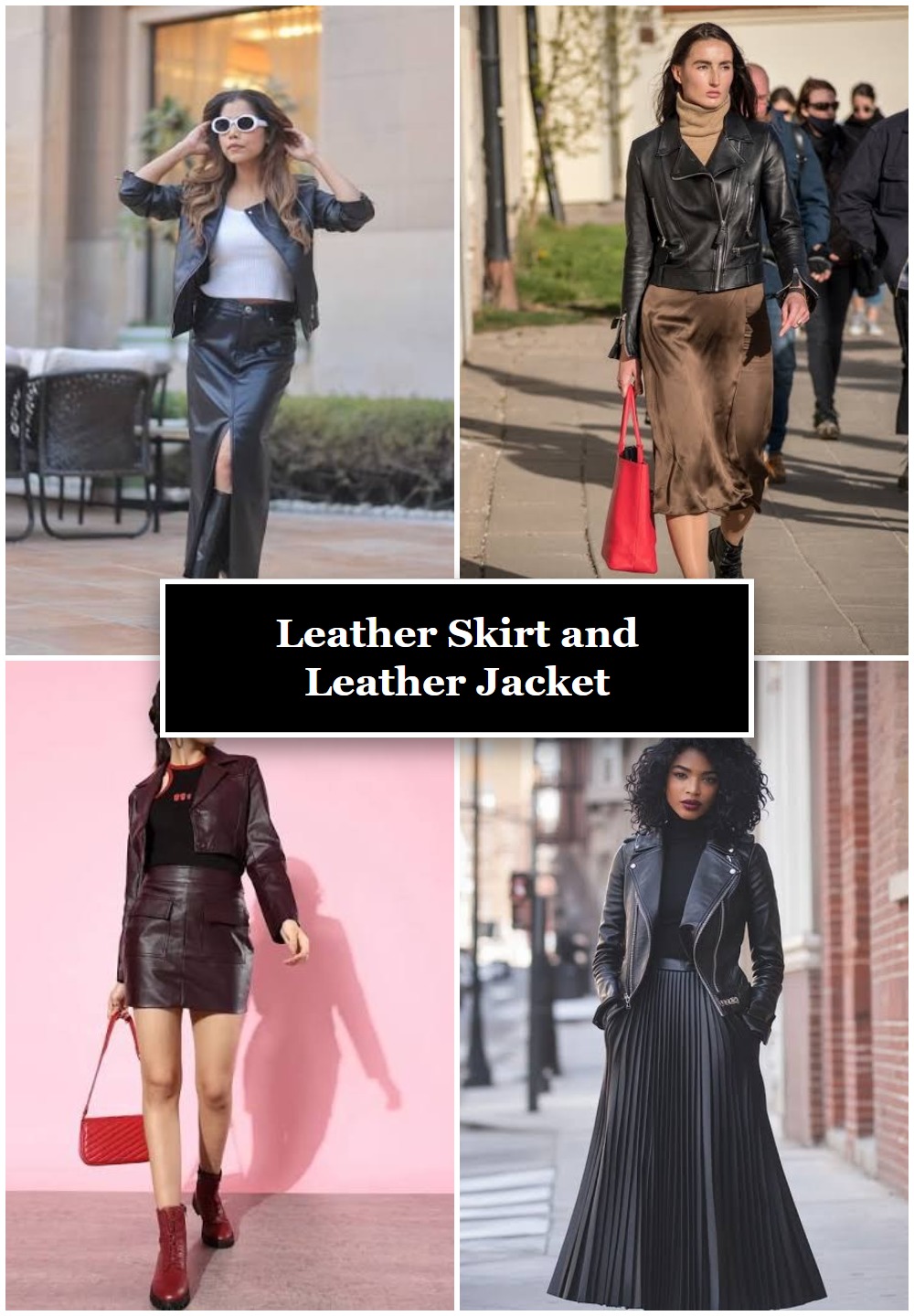Leather Skirt and Leather Jacket