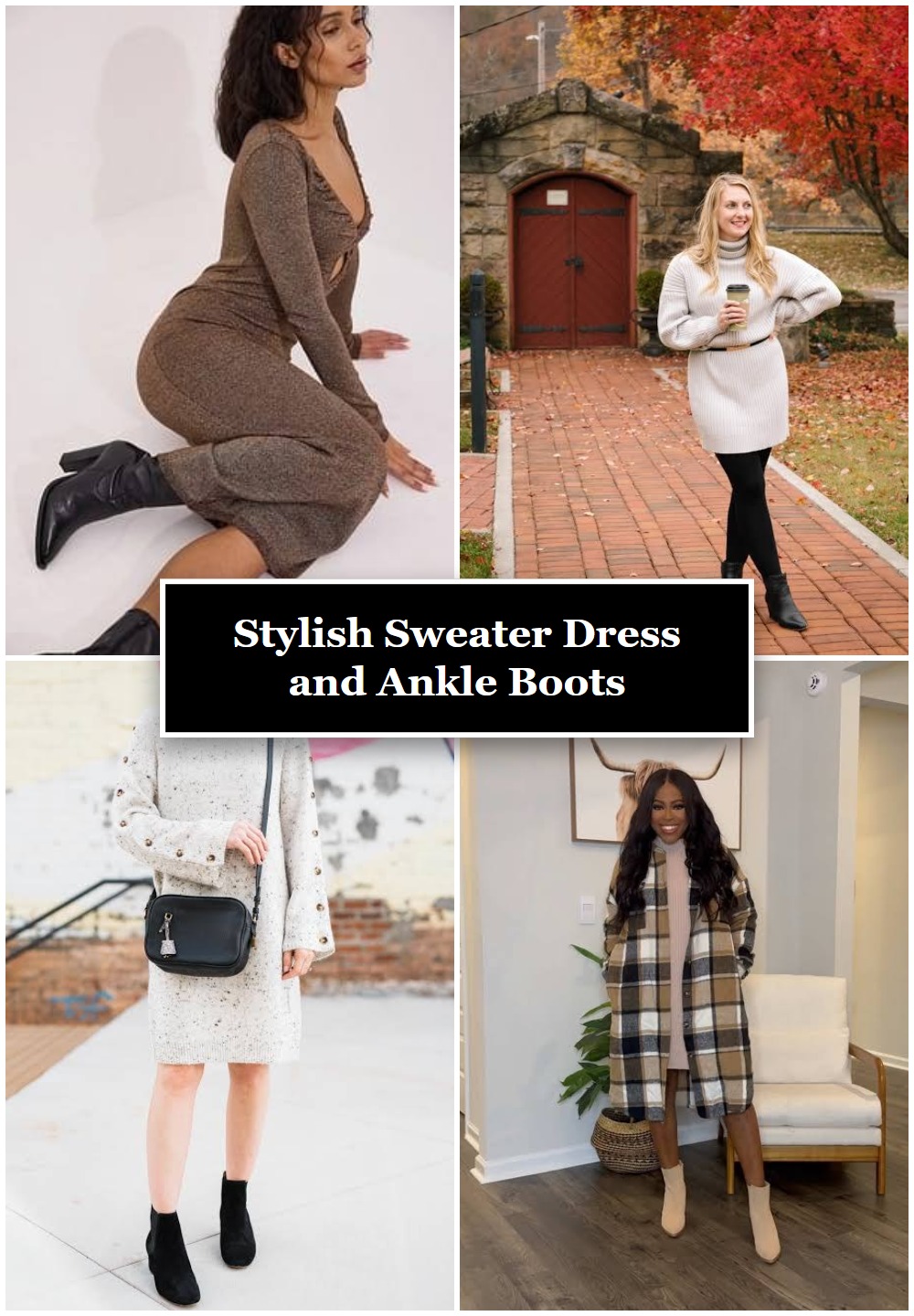 Stylish Sweater Dress and Ankle Boots