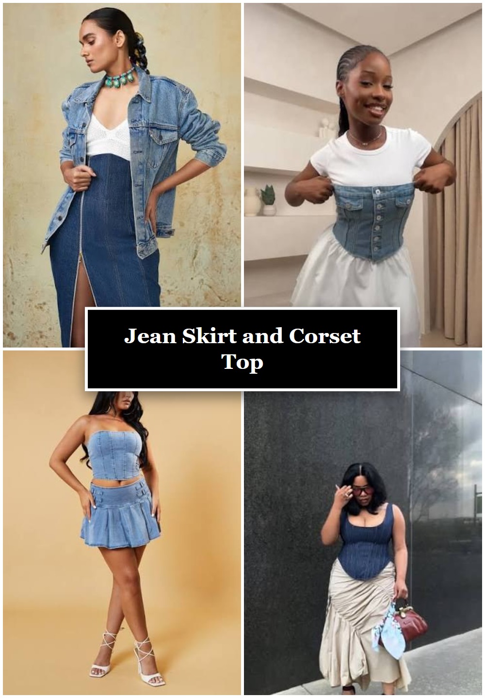 Jean Skirt and Corset Top