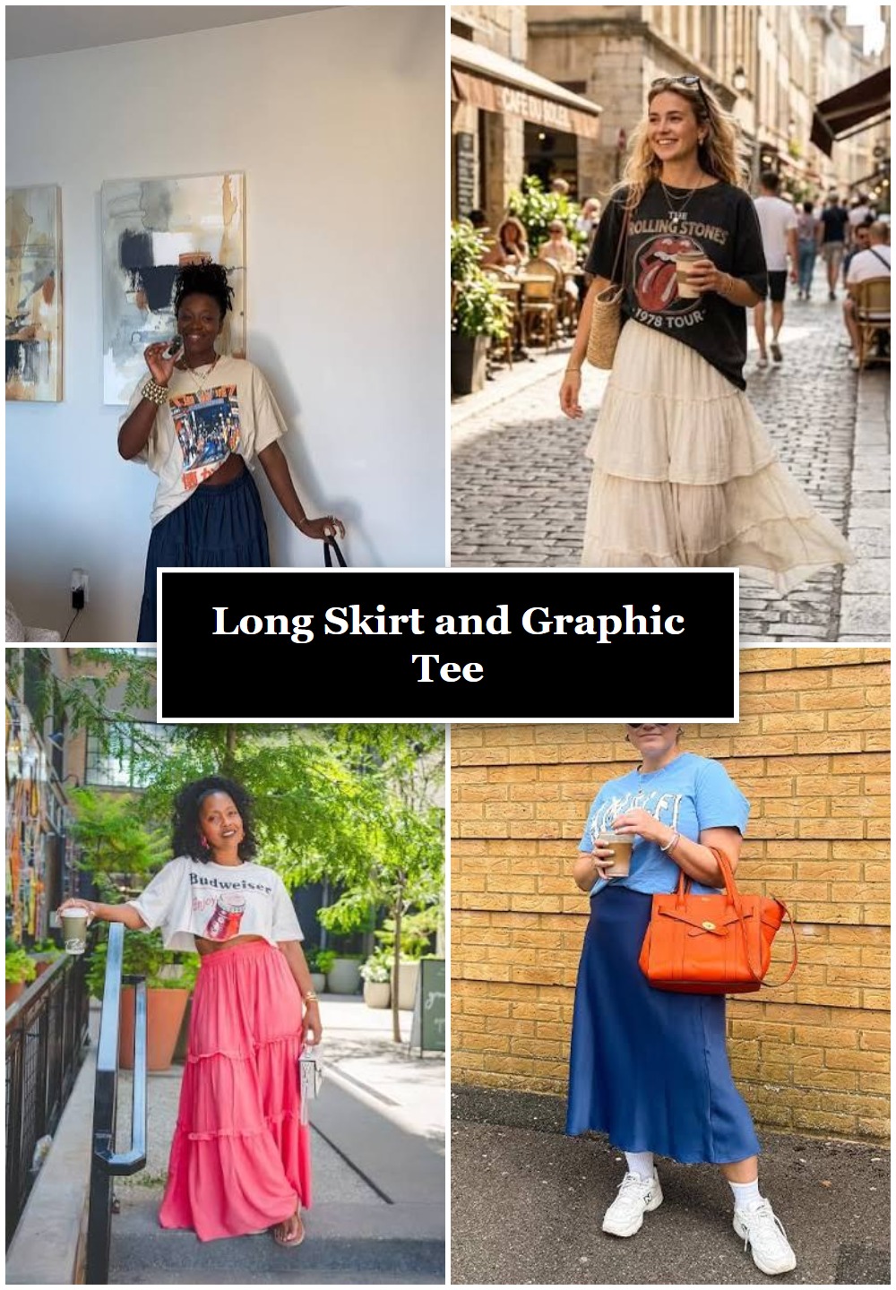 Long Skirt and Graphic Tee