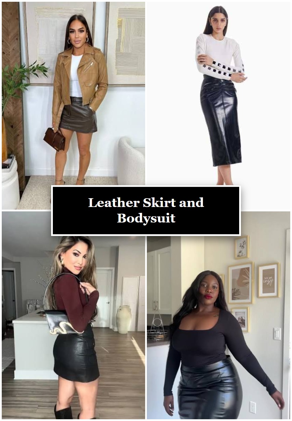 Leather Skirt and Bodysuit