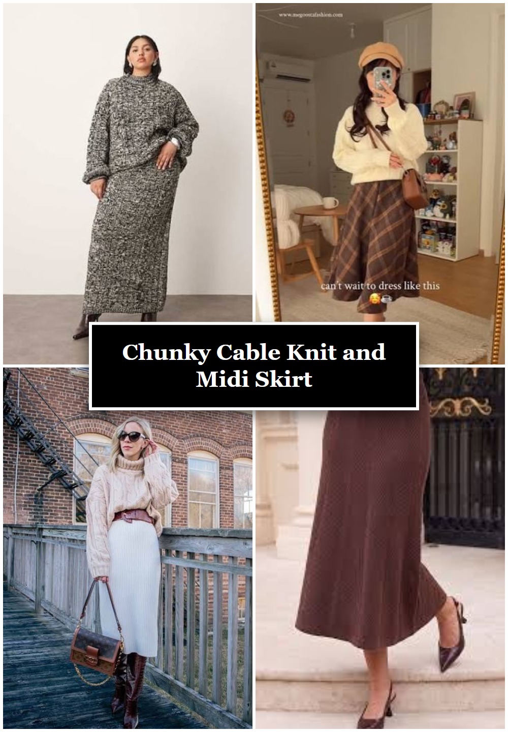 Chunky Cable Knit and Midi Skirt