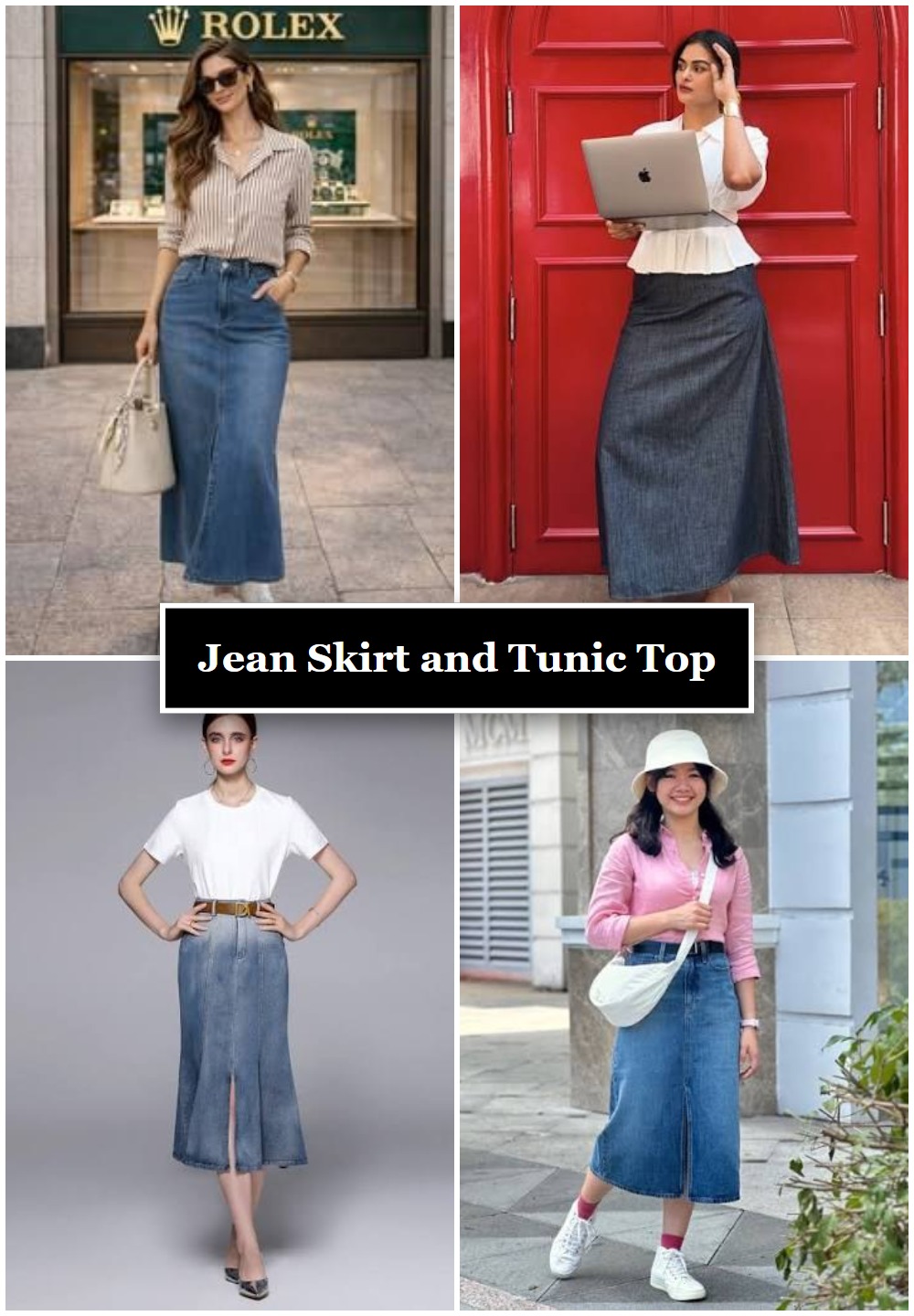 Jean Skirt and Tunic Top