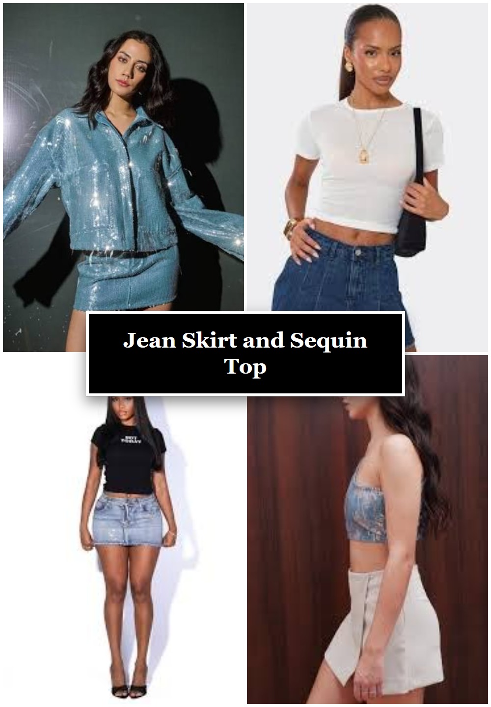 Jean Skirt and Sequin Top