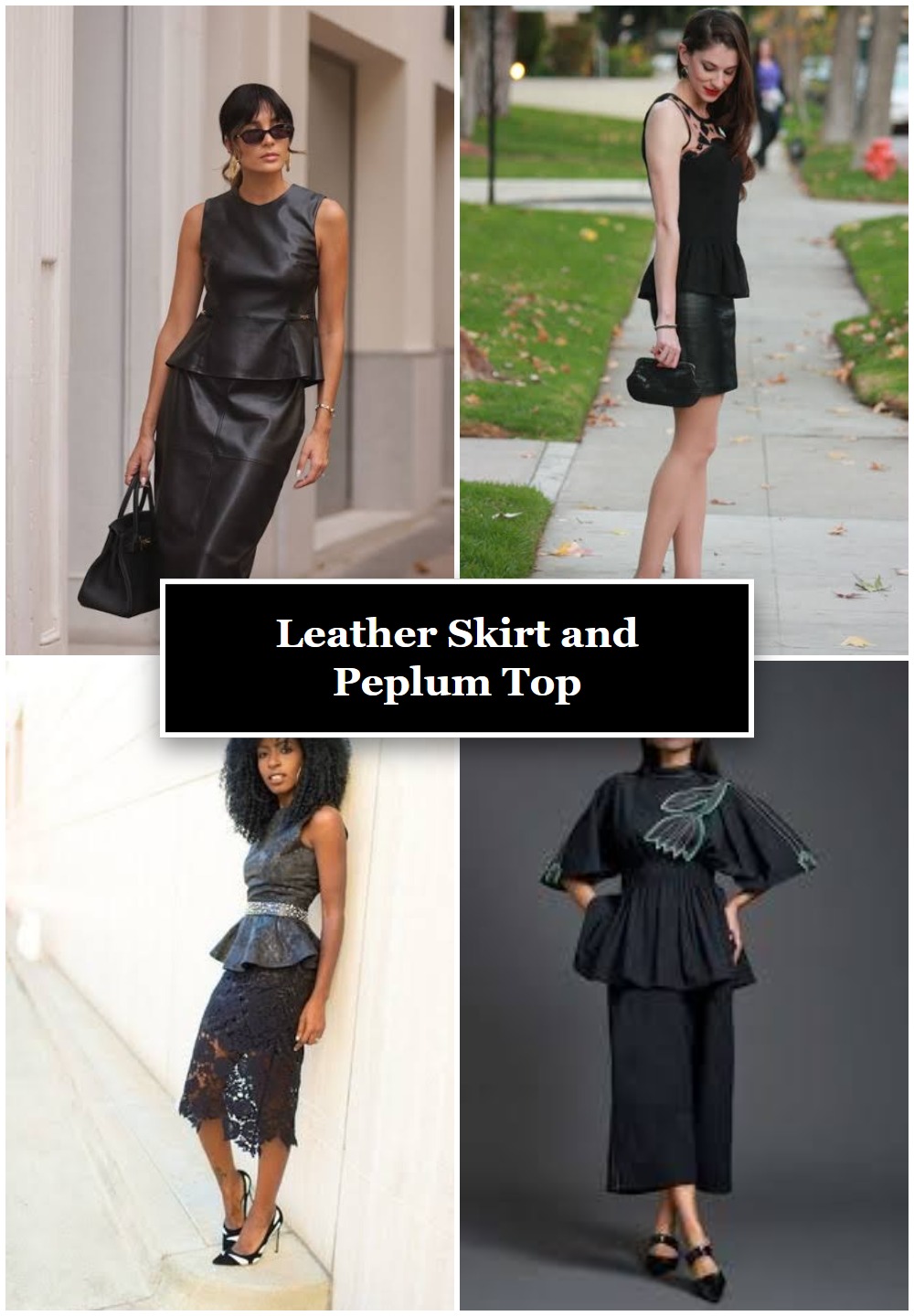 Leather Skirt and Peplum Top