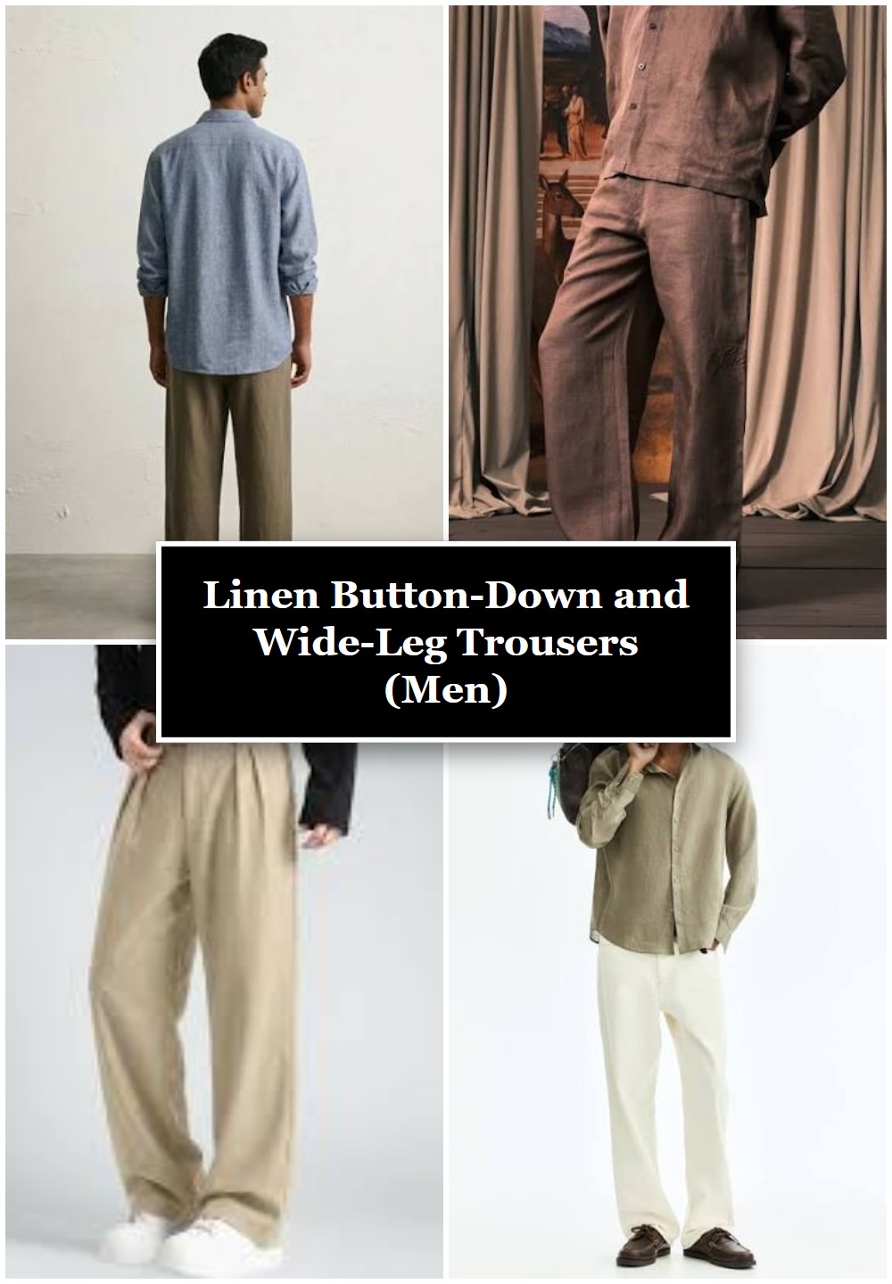 Linen Button-Down and Wide-Leg Trousers (Men)