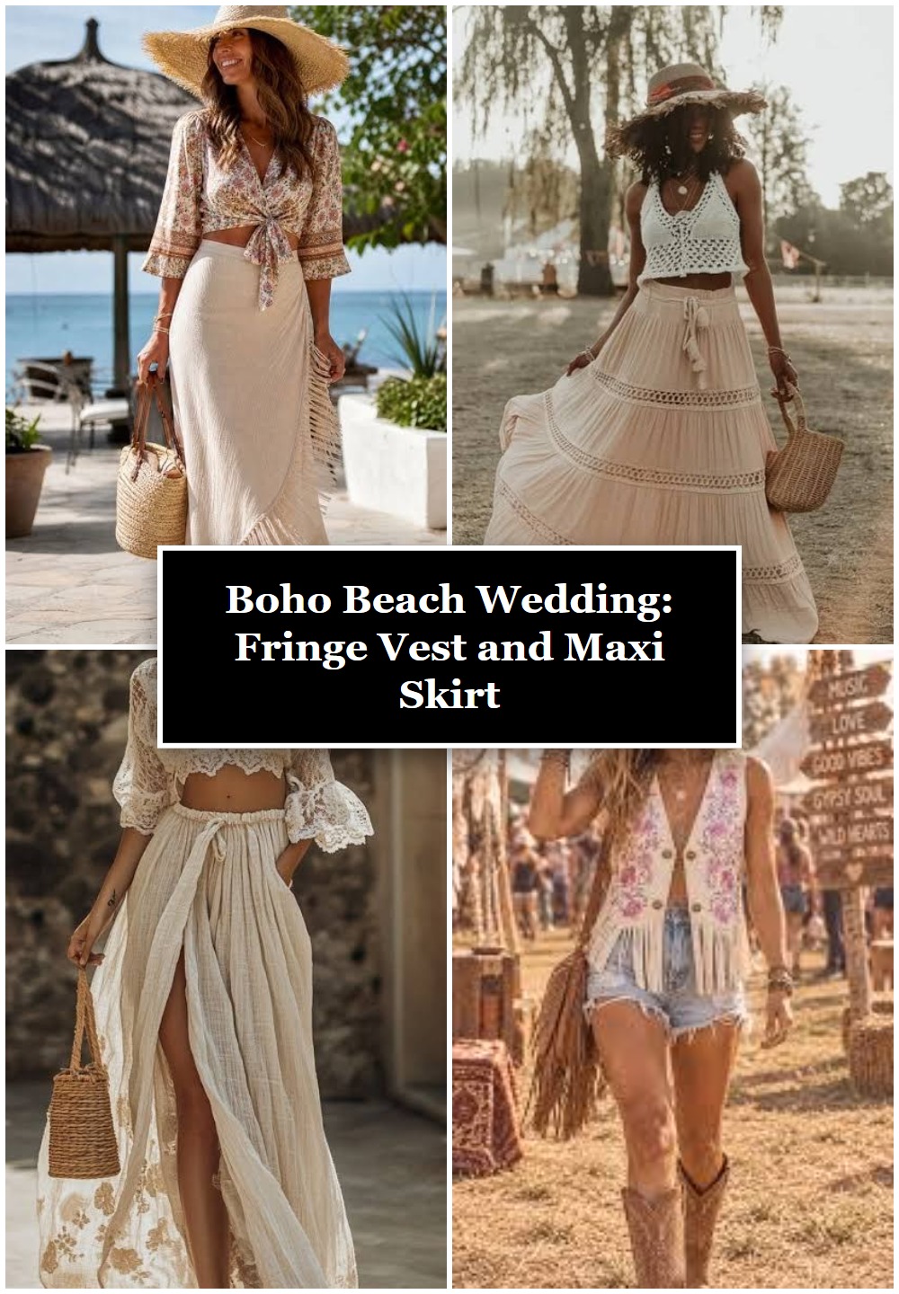 Boho Beach Wedding: Fringe Vest and Maxi Skirt