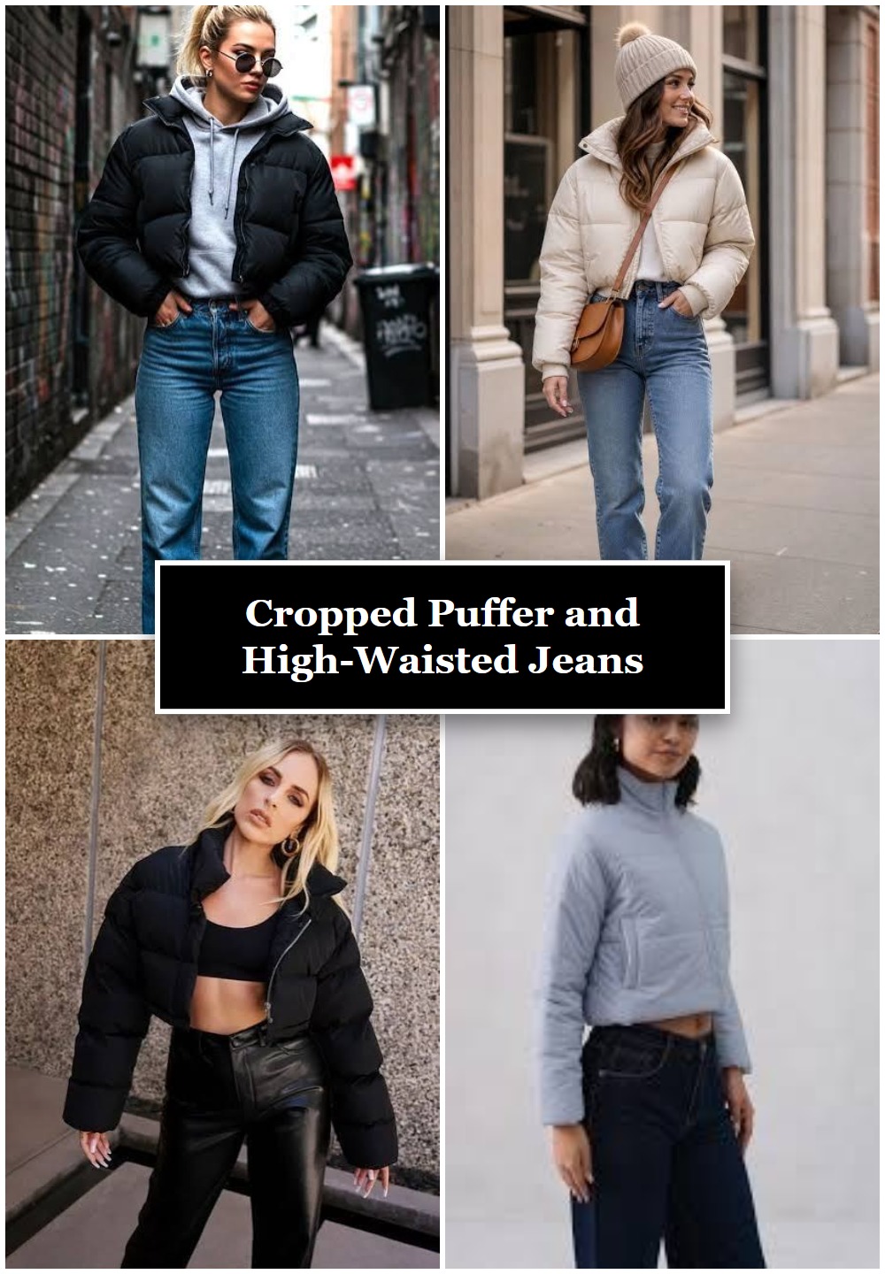 Cropped Puffer and High-Waisted Jeans