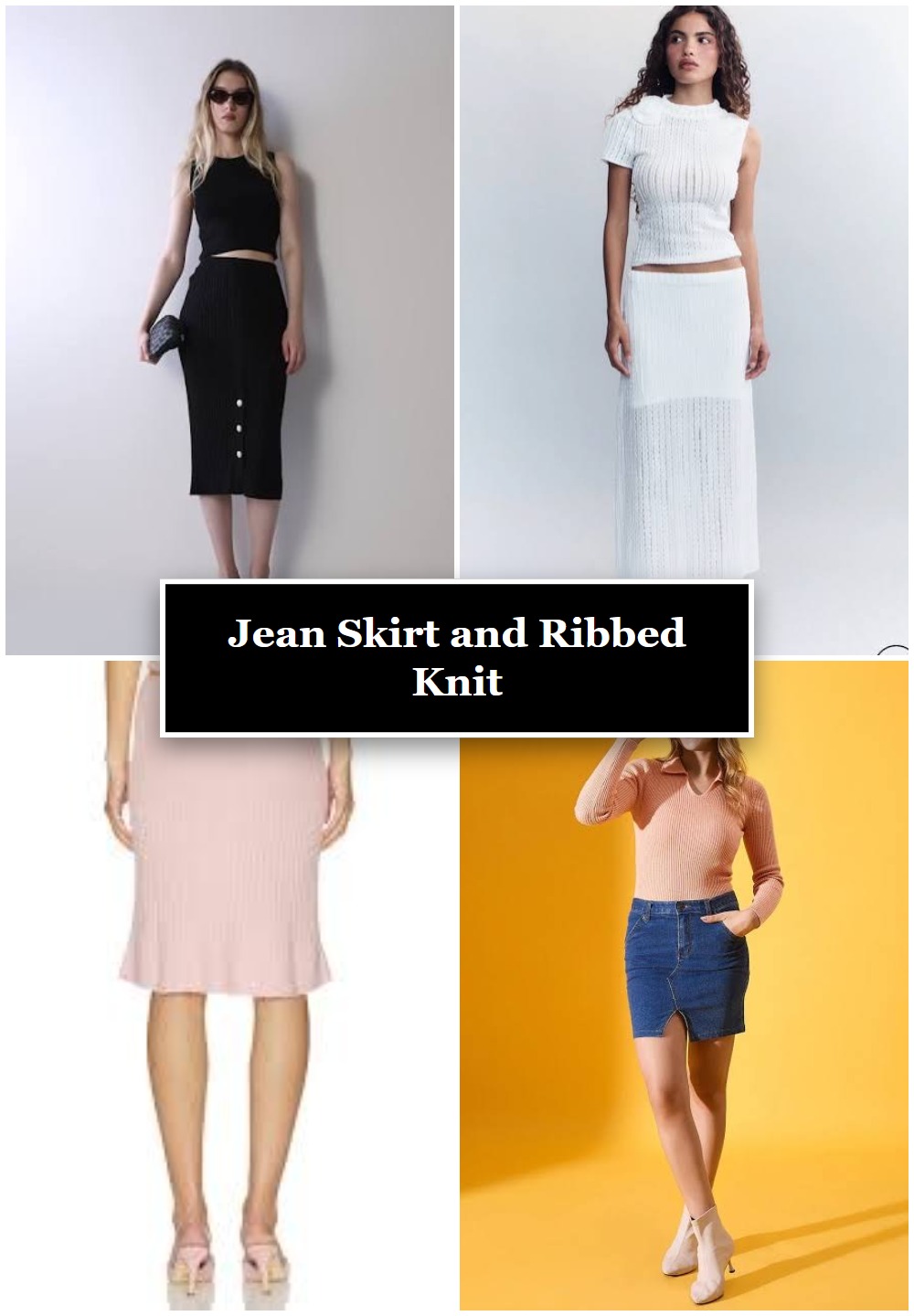 Jean Skirt and Ribbed Knit