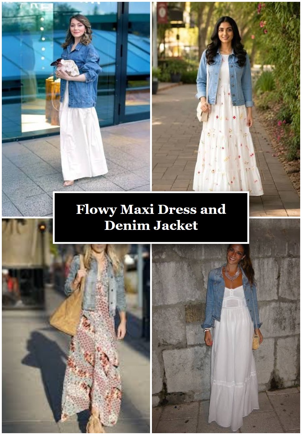 Flowy Maxi Dress and Denim Jacket
