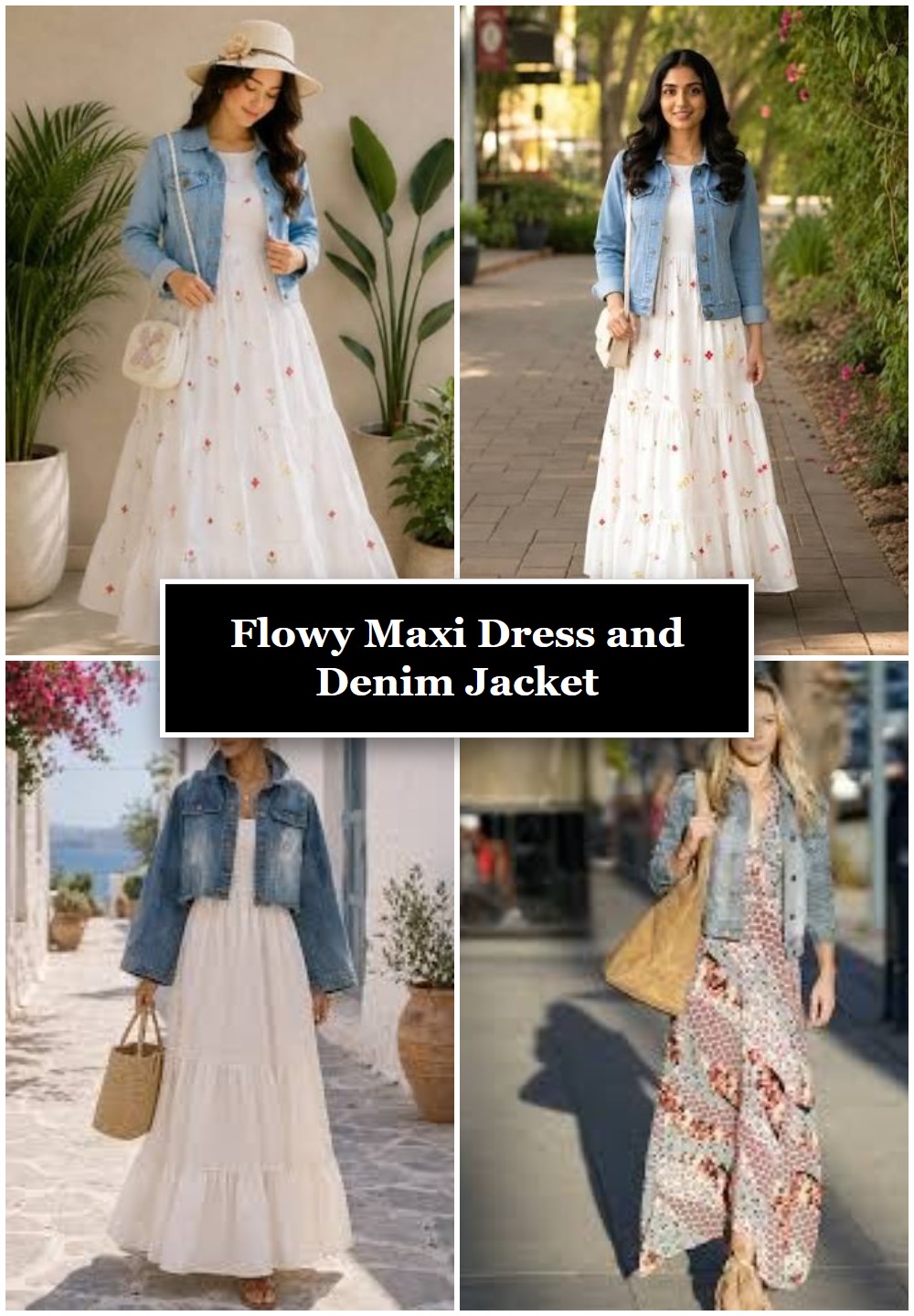 Flowy Maxi Dress and Denim Jacket