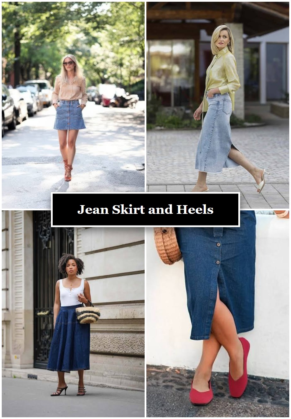 Jean Skirt and Heels