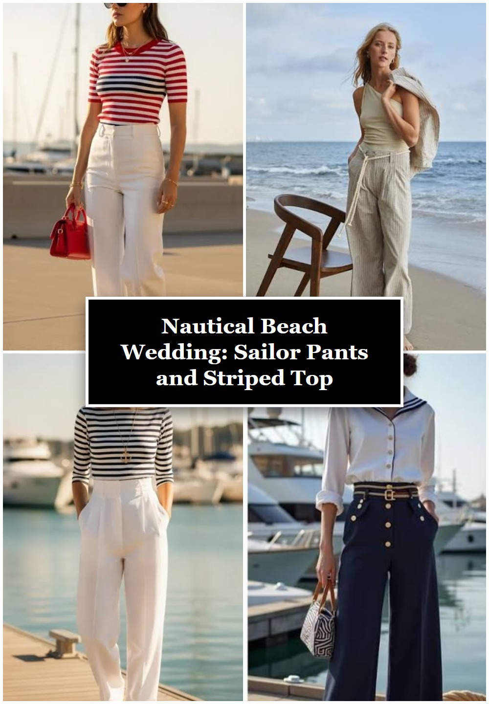 Nautical Beach Wedding: Sailor Pants and Striped Top