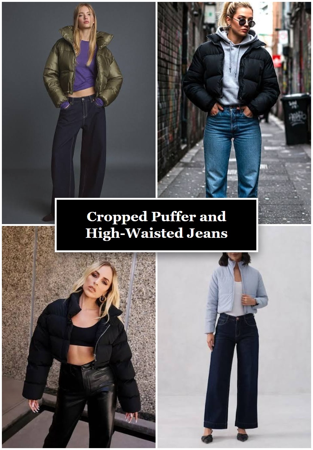 Cropped Puffer and High-Waisted Jeans