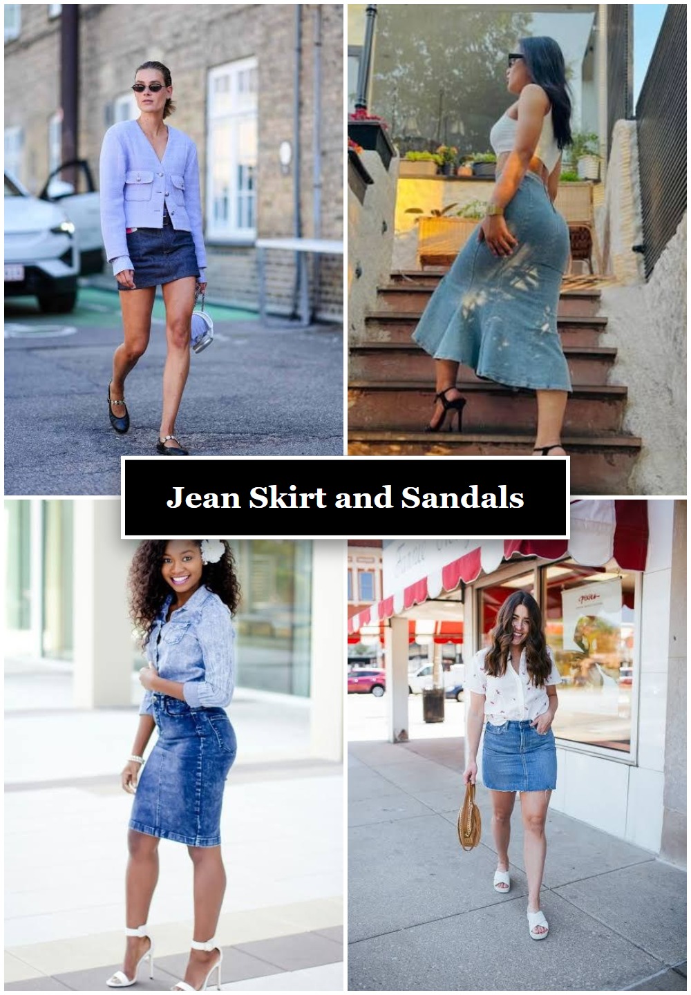 Jean Skirt and Sandals