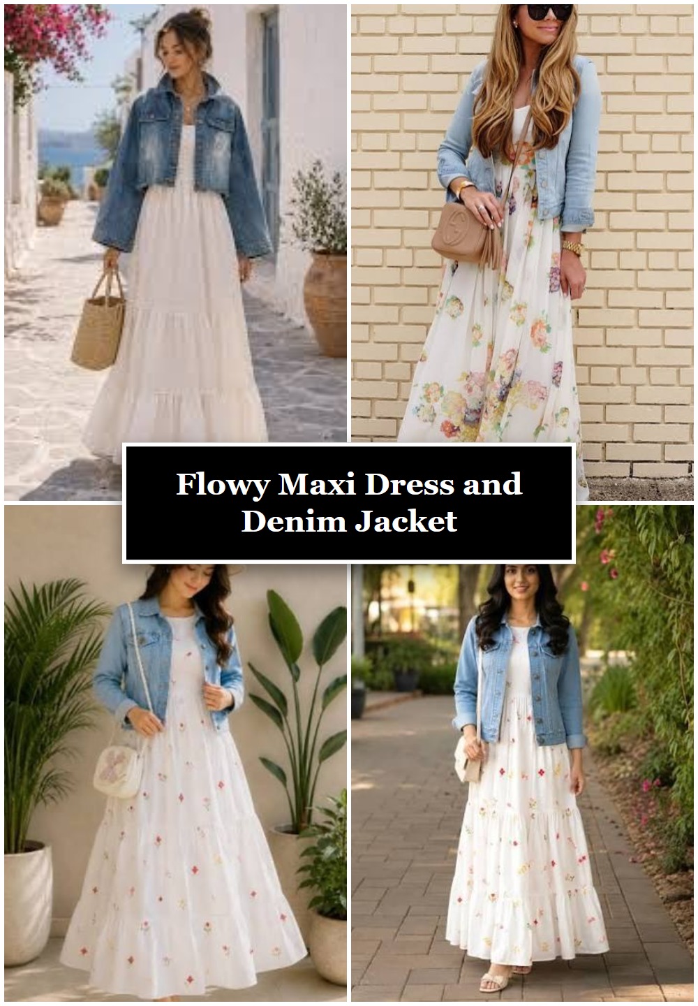 Flowy Maxi Dress and Denim Jacket