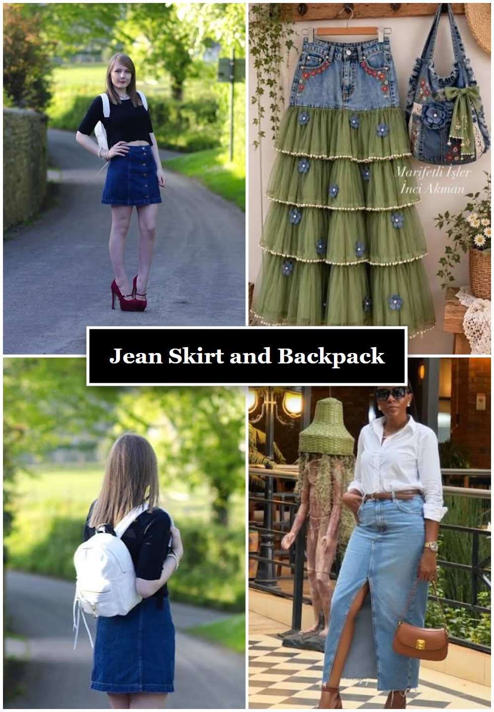 Jean Skirt and Backpack