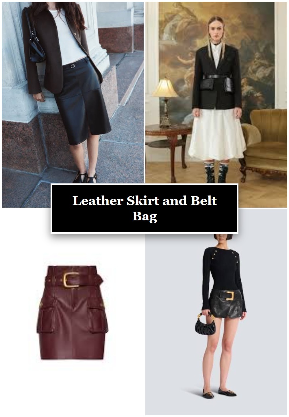 Leather Skirt and Belt Bag