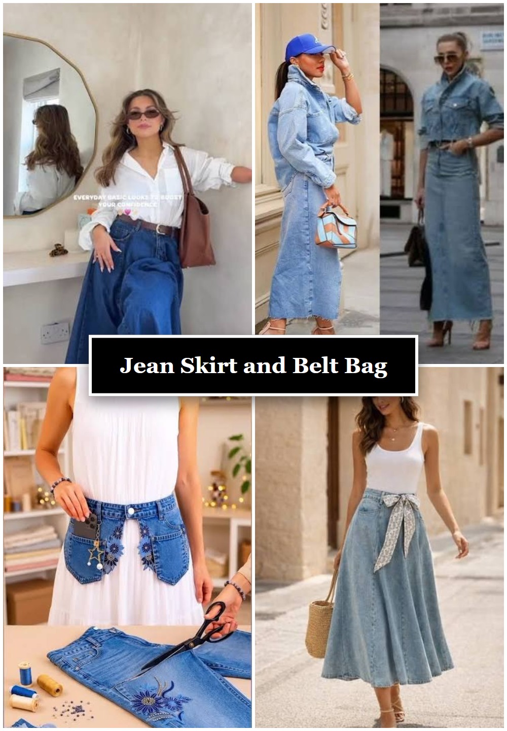 Jean Skirt and Belt Bag