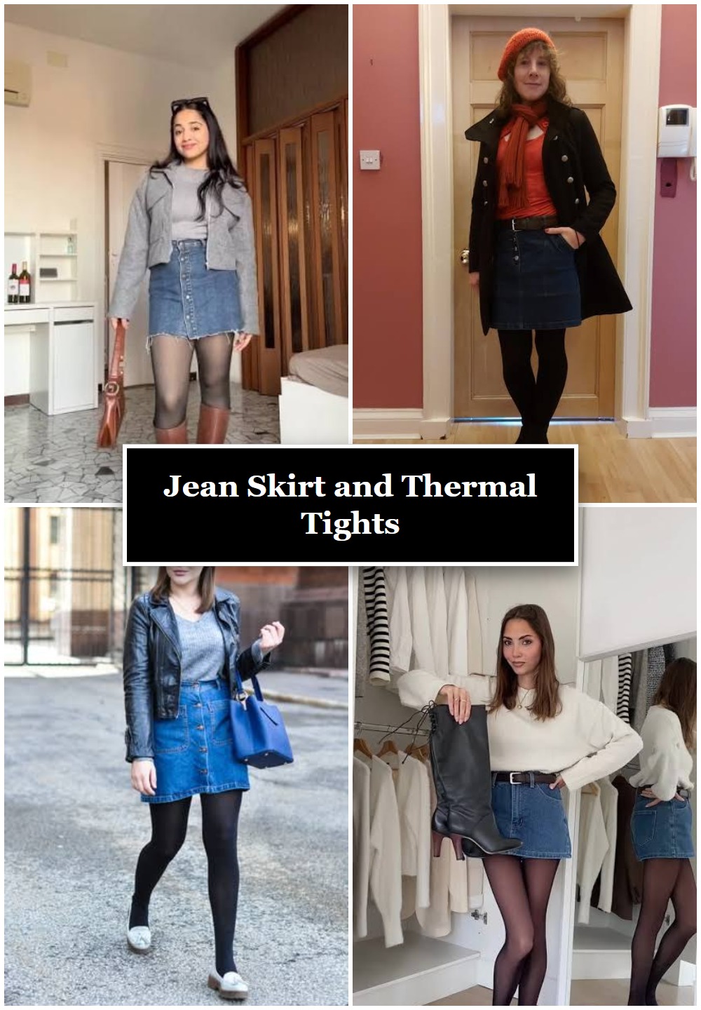 Jean Skirt and Thermal Tights
